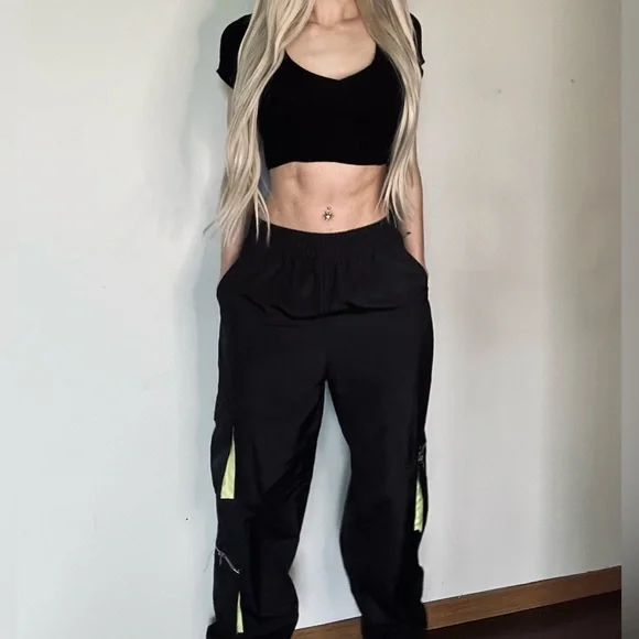 Black Windbreaker Joggers - Picture 2 of 5